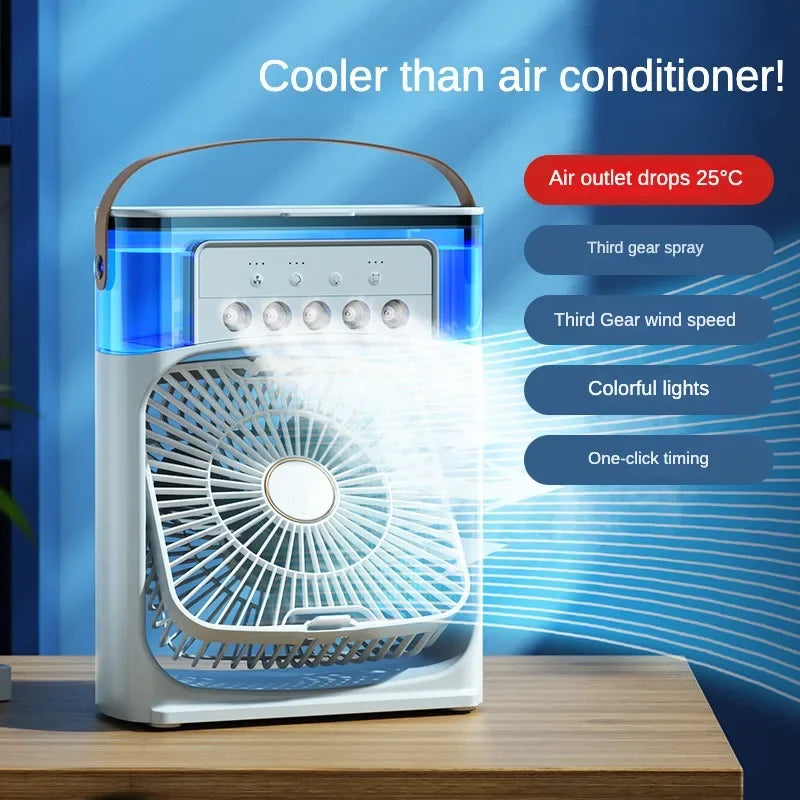 Portable Humidifier  Fan AIr Conditioner Household Small Air Cooler Hydrocooling Portable Air Adjustment For Office 3 Speed Fan