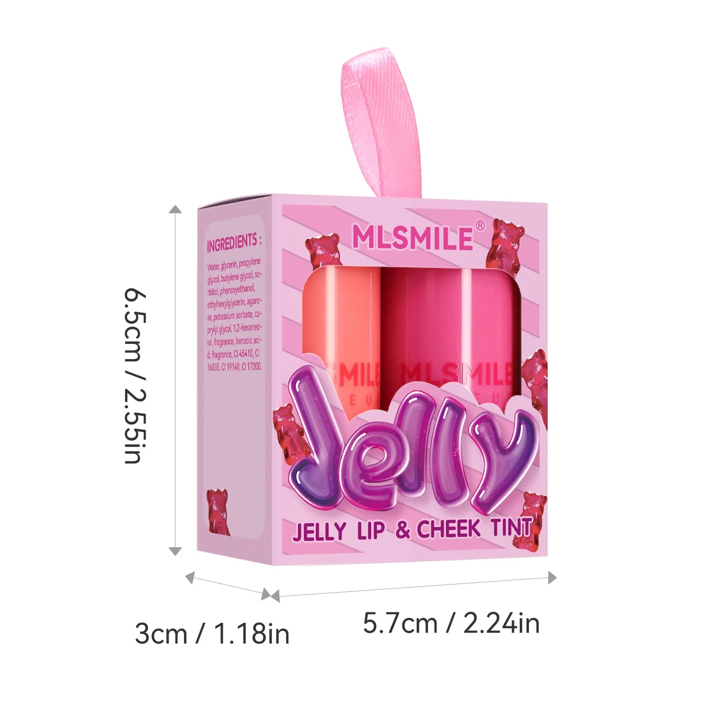 2 PCS Jelly Powder Blusher 2in1 Blush and Lip Rouge Stick Jelly Tint Hydrating Long-Lasting Coloring Vibrant