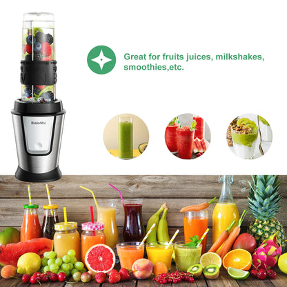 BioloMix 3-in-1 Multifunctional Food Processor 700W Portable Juicer Blender Personal Smoothie Mixer Food Chopper and Dry Grinder