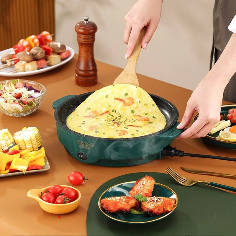 Multifunction Electric Frying Pan Household Barbecue Steak Fish Frying Pan Skillet Non-stick Cooking Machine For Kitchen Camping