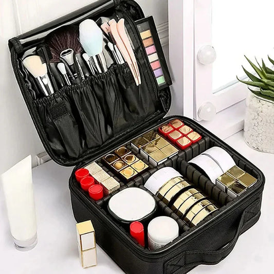 Professional Makeup Bag for Women Travel Waterproof Necessary Beauty Brush Embroidery Tool Storage Cosmetic Case Makeup Box