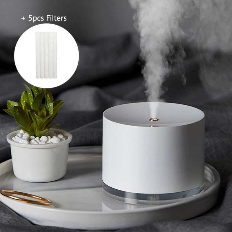 Humidificador de aire portátil inalámbrico, humidificador eléctrico recargable por Usb de 2000mAh, máquina de niebla, lámpara nocturna para el hogar