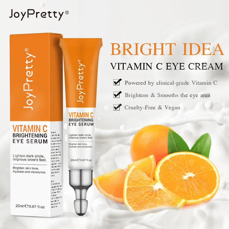 JoyPretty Vitamin C Eye Bags Anti Dark Circles Cream Wrinkle Remove Anti-Puffiness Moisturizing Firm Whitening Cream Skin Care