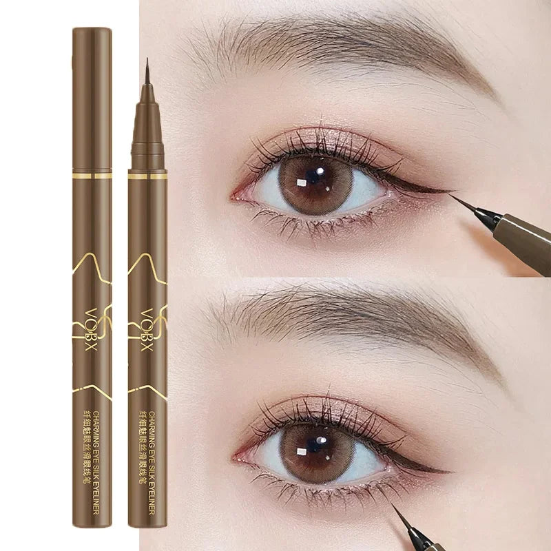 Brown Liquid Eyeliner Lasting Waterproof Sweatproof Eyeliner Lying Silkworm Pen Natural Eyes Makeup Women Beauty Cosmetics Cheap