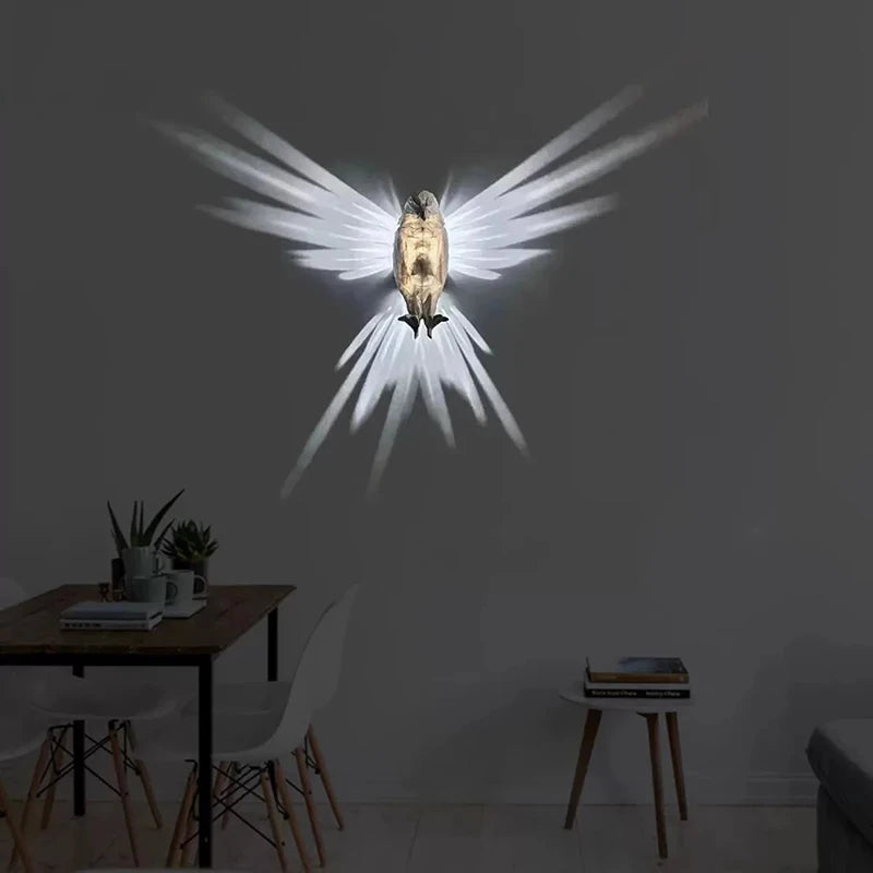 Bird Wall Lamp Owl Eagle Shape Projector Modern Creative Atmosphere Sconce Light 3D Print Body Animal Lighting Lustre