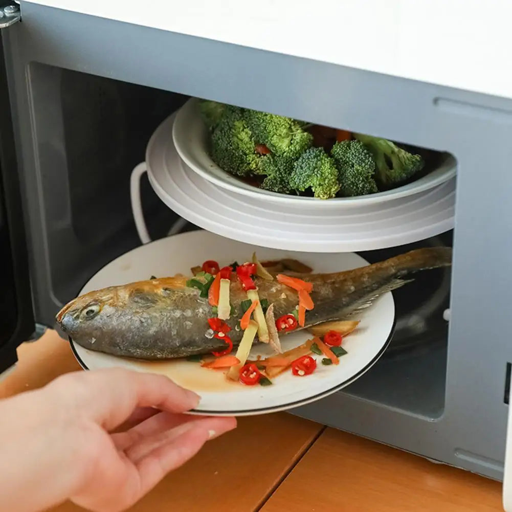 Steam Holder Microwave Tray Multi-layer Stacked Anti-deformed Easy to Clean Cooking PP Foldable Design Home Supplies