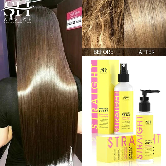 Keratin Fast Hair Straightening Cream Anti-Frizz Smooth Straight Hair Spray Shiny Anti Broken Hair Smoothing Hair Care Products