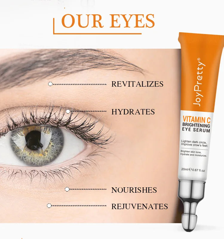 JoyPretty Vitamin C Eye Bags Anti Dark Circles Cream Wrinkle Remove Anti-Puffiness Moisturizing Firm Whitening Cream Skin Care