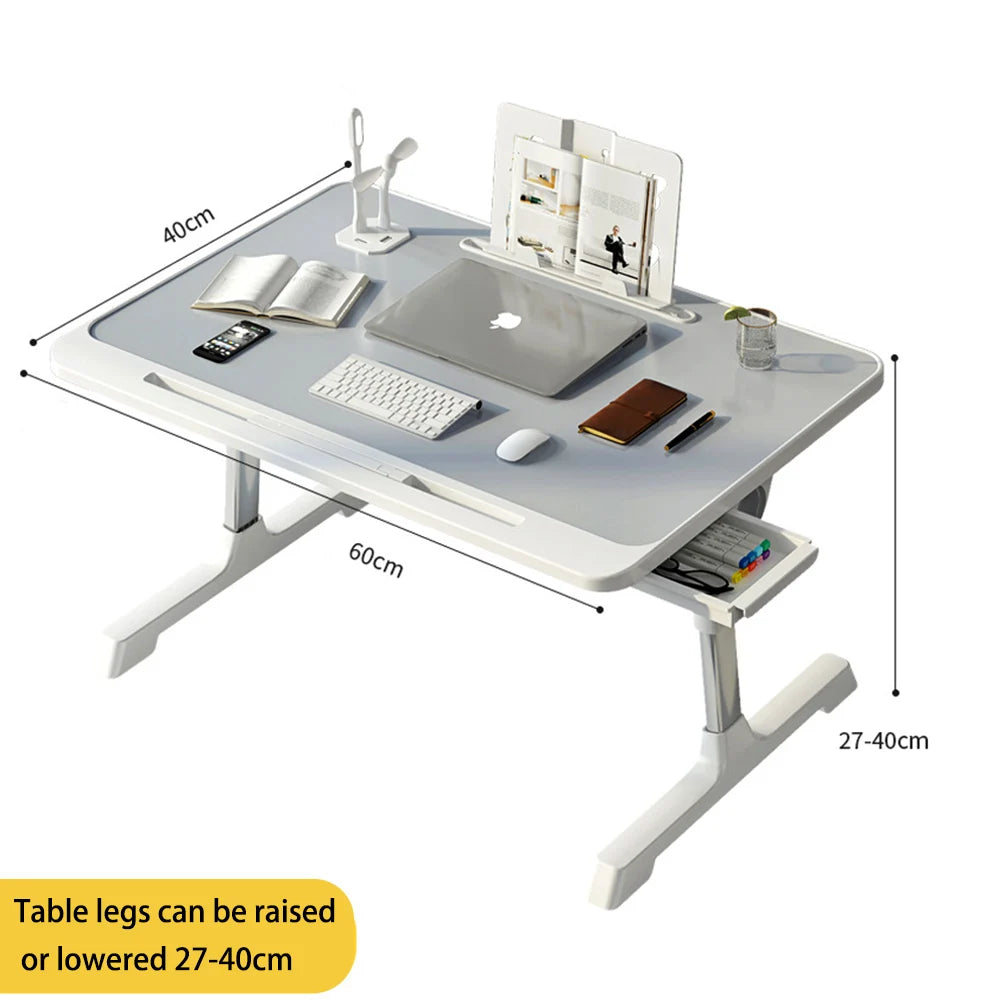 Laptop Bed Tray Table, Adjustable Laptop Bed Table,Portable Standing Desk with Storage Drawer,Foldable Lap Tablet Table for Sofa