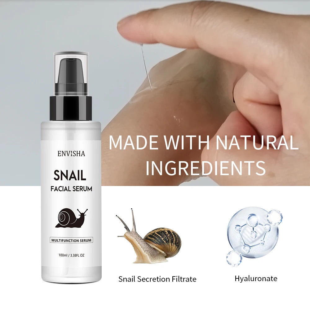 ENVISHA Snail Collagen Face Serum Facial Firming Skin Care Anti-aging Wrinkle Moisturizing Whitening Beauty Health Shrink Pores