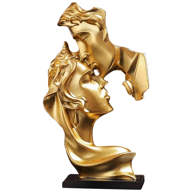 Mini Statue d'amoureux en résine, modèle de Posture de baiser, Sculpture artisanale, ornement, décoration de maison, de bureau, décoration d'armoire à vin