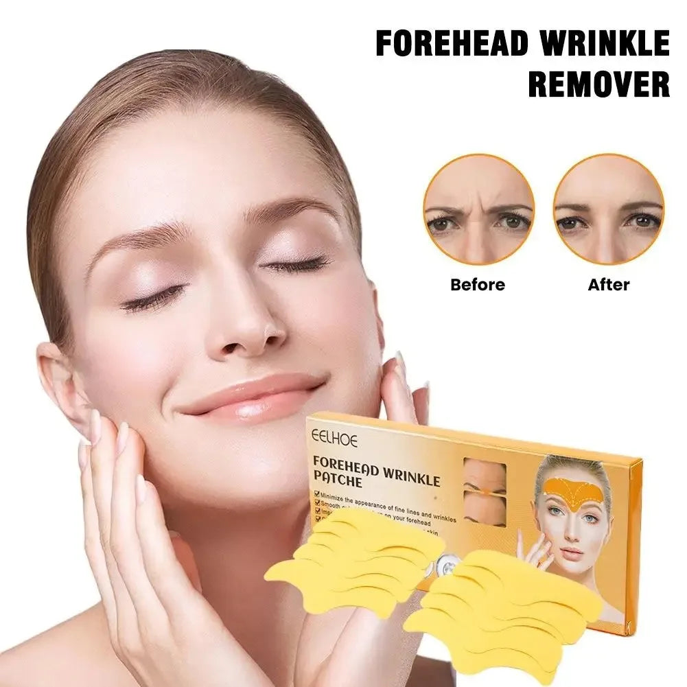 10pcs/box Anti-wrinkle Forehead Line Removal Gel Patch Firming Mask Frown Lines Face Skin Care Stickers Anti-aging Collagen