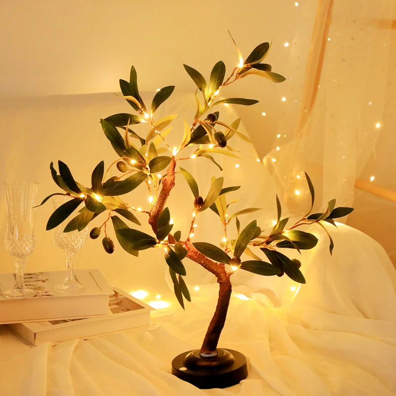 LED Tree Sheap Lights, Atmosphere Light, Table lamps, Indoor Living Room, Bedroom, Store, Summer Decoration