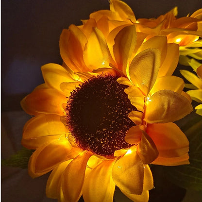 Rechargeable Sunflower Led Simulation Night Light Table Lamp Simulation Flowers Decorative Desk Lamp For Resturaunt Hotel Weddin