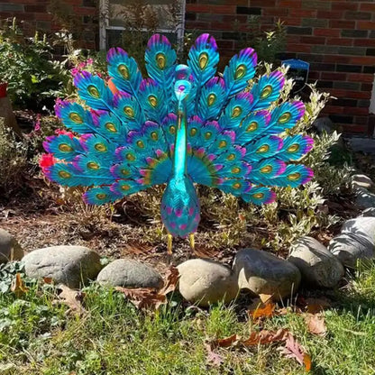 Peacock Sculpture Vivid Shape Animal Peacock Statue Anti-oxidation Garden Decoration Wear-resistant Peacock Ornament